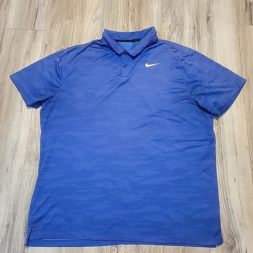 Nike‎ Golf Polo Shirt Mens XXL Blue Dri Fit Standard Fit